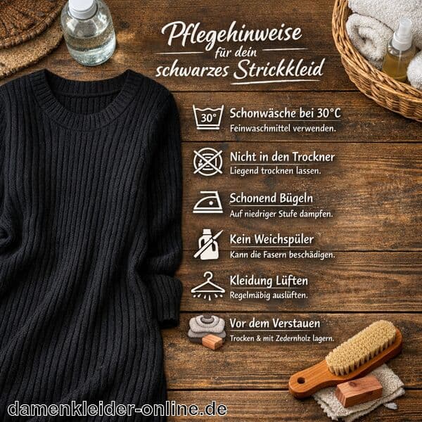 Schwarzes Strickkleid