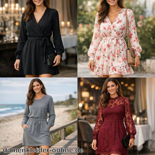 Langarm Kleid kurz