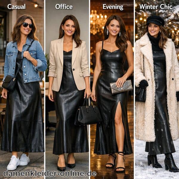 Lederkleid Maxi