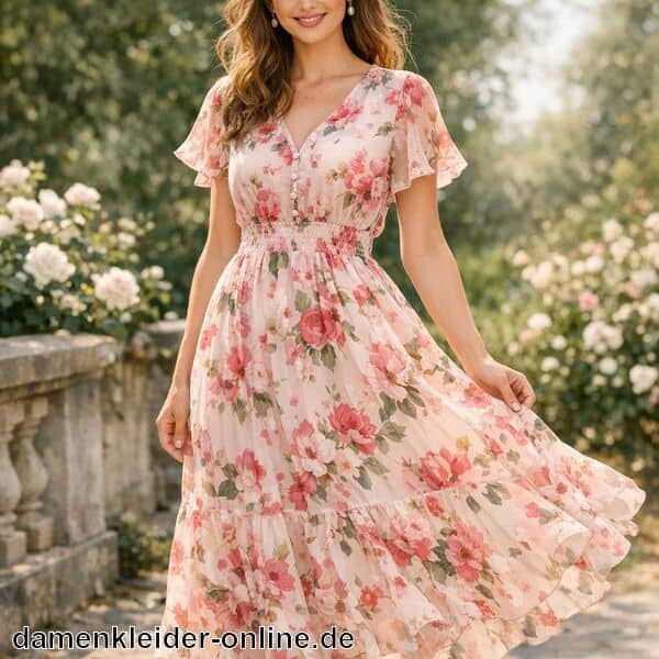 Chiffon Kleid Blumenmuster