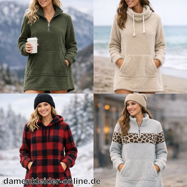 Fleece Kleid Damen
