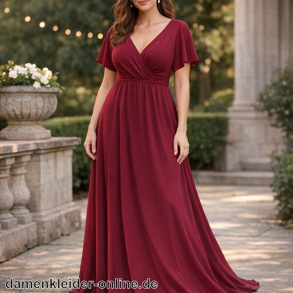 Abendkleid Weinrot Lang