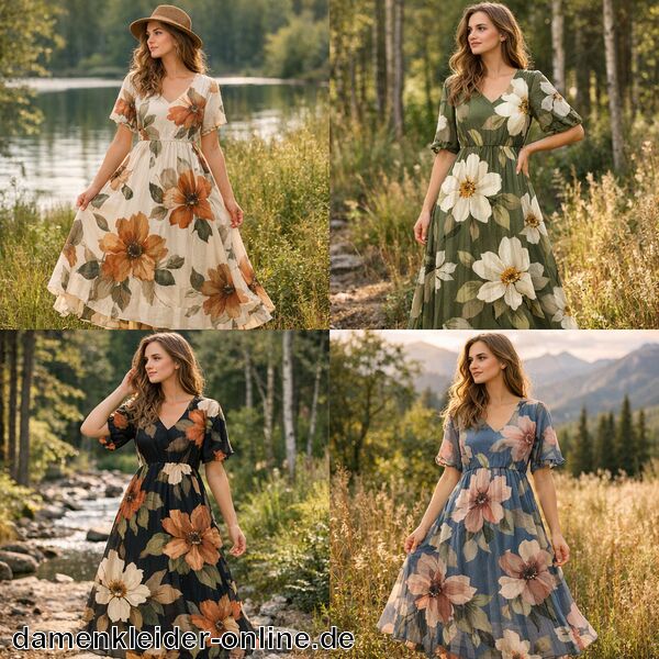 Kleid mit großen Blumen