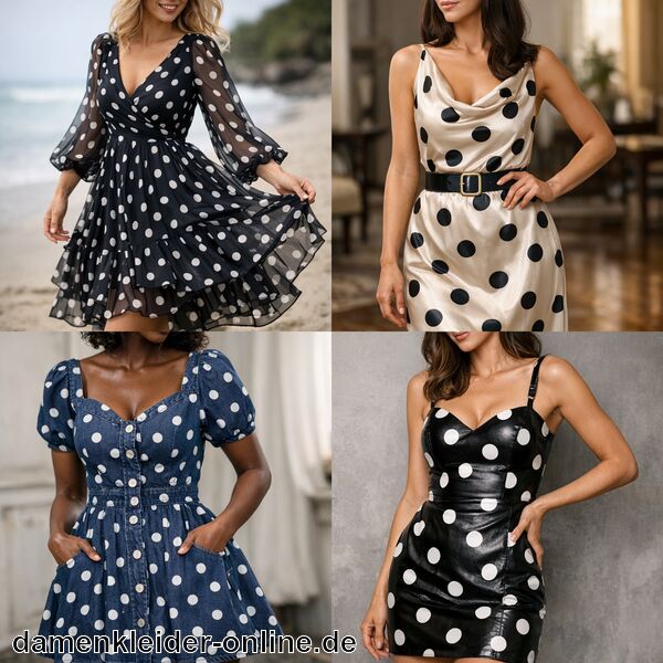 Punkte Kleid Damen