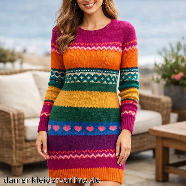 Buntes Strickkleid
