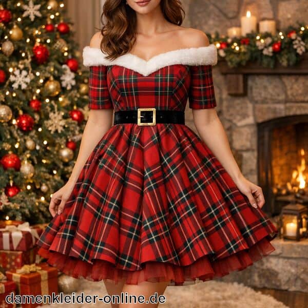 Weihnachtskleid Rot kariert