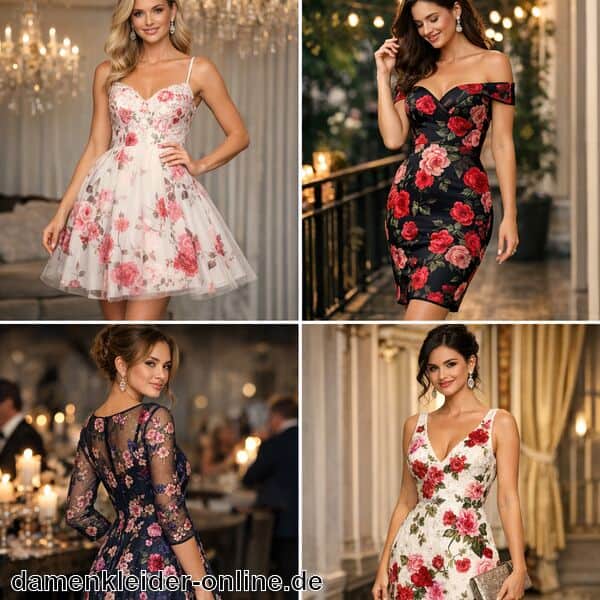 Cocktailkleid Blumenmuster