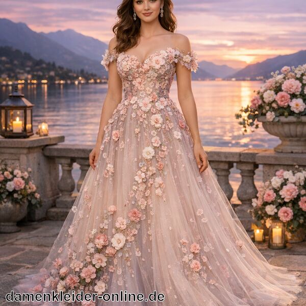 Abendkleid mit Blumen
