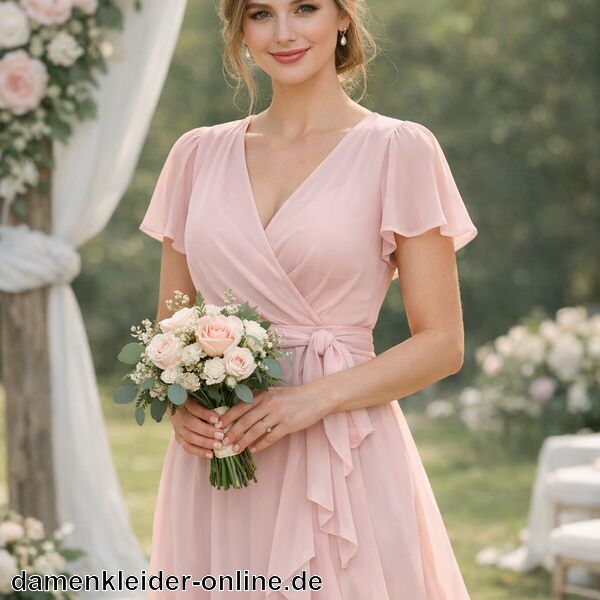 Wickelkleid Rosa Brautjungfer