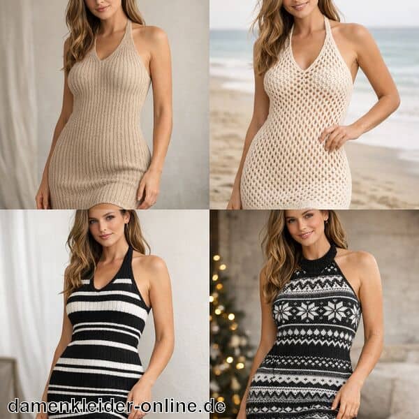 Neckholder Strickkleid