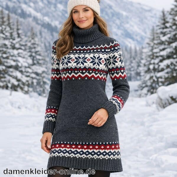 Strickkleid mit Norwegermuster