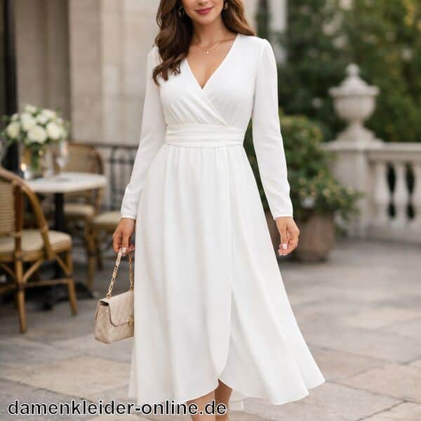 Langarm Kleid Weiß