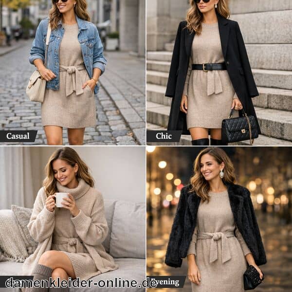 Pulloverkleid mit Gürtel