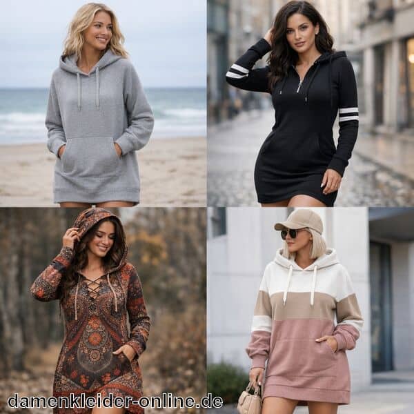 Pulloverkleid mit Kapuze