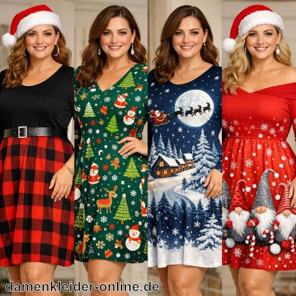 Weihnachtskleid Damen XXL