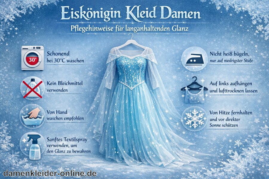 Pflegehinweise für langanhaltenden Glanz - Eiskönigin Kleid Damen