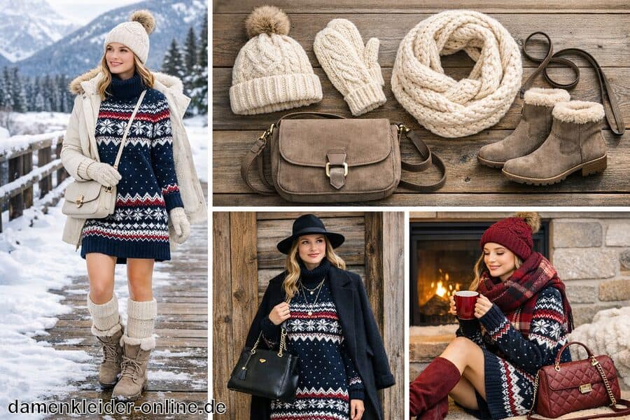 Ideen für passende Accessoires und Looks - Kleid mit Norwegermuster