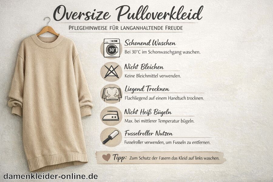 Pflegehinweise für langanhaltende Freude - Oversize Pulloverkleid