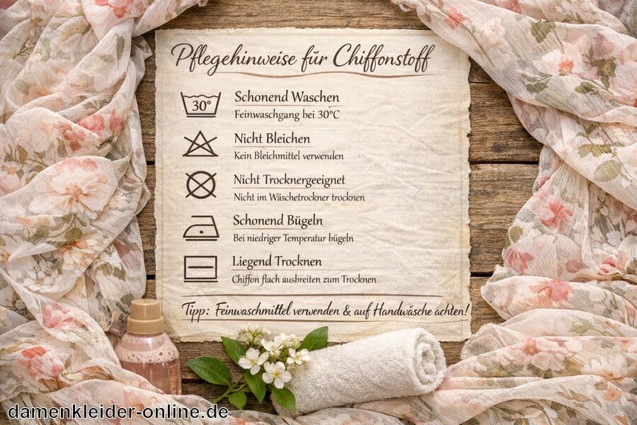 Pflegehinweise für den Chiffonstoff - Chiffon Kleid Blumenmuster