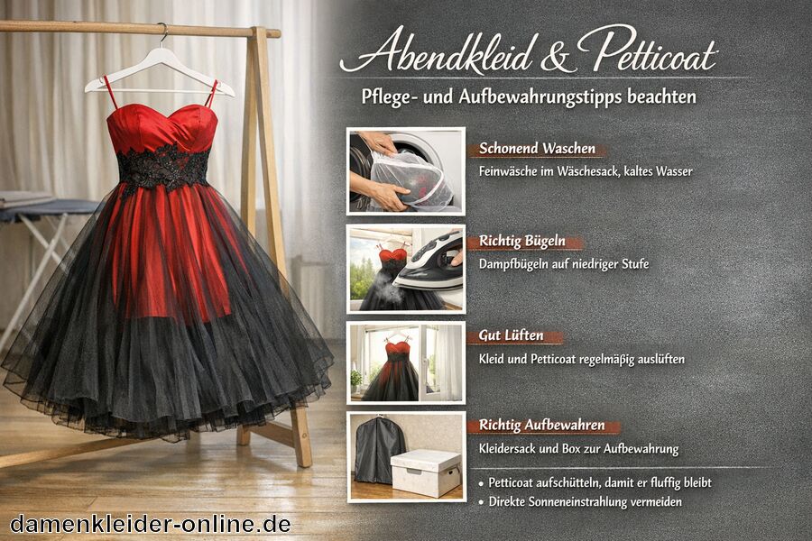 Pflege- und Aufbewahrungstipps beachten - Abendkleid Petticoat