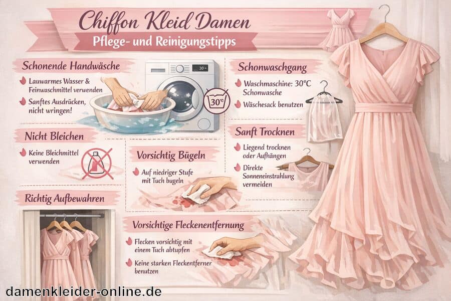 Pflege- und Reinigungstipps - Chiffon Kleid Damen