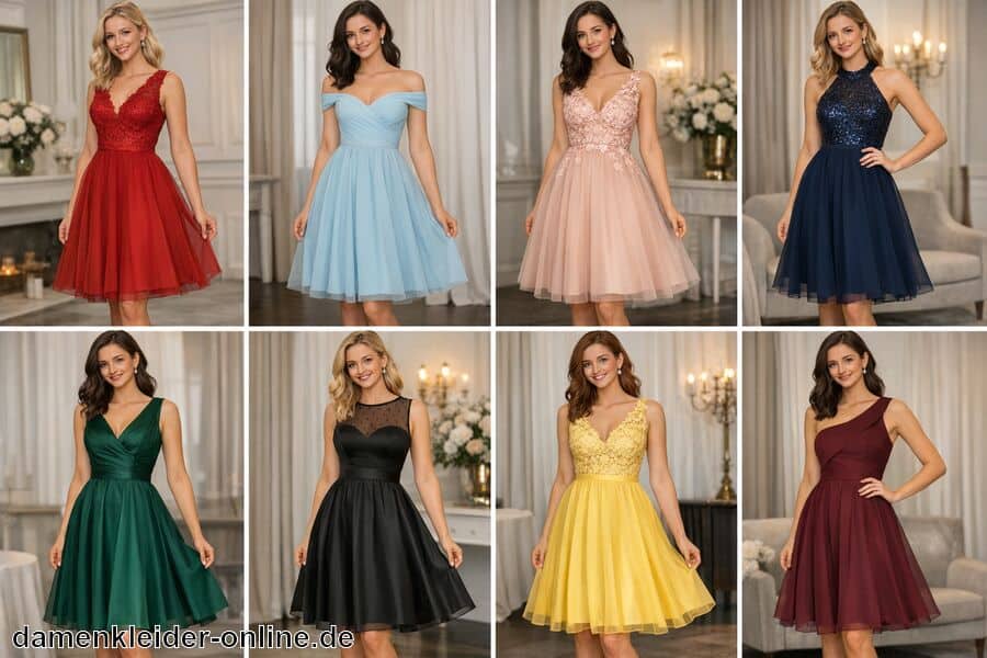 Vielfältige Farb- und Designoptionen - Cocktailkleid A Linie Knielang