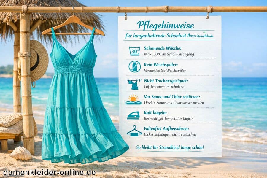 Pflegehinweise für langanhaltende Schönheit - Strandkleid Türkis