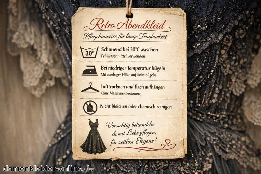 Pflegehinweise für lange Tragbarkeit - Abendkleid Retro