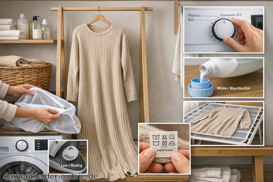 Pflege das Kleid richtig für Langlebigkeit - Langes Strickkleid