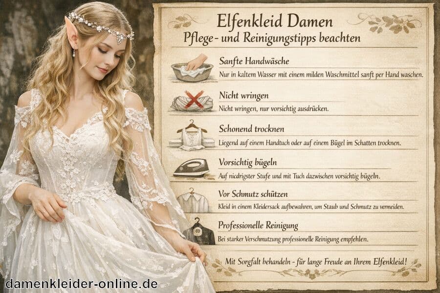 Pflege- und Reinigungstipps beachten - Elfenkleid Damen