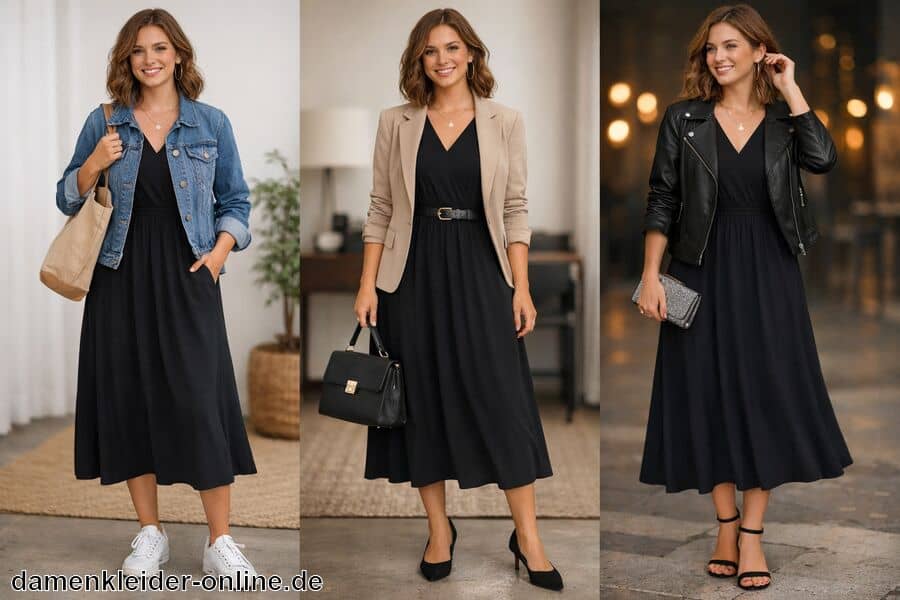 Vielseitig kombinierbar im Kleiderschrank - Kleid Damen Langarm