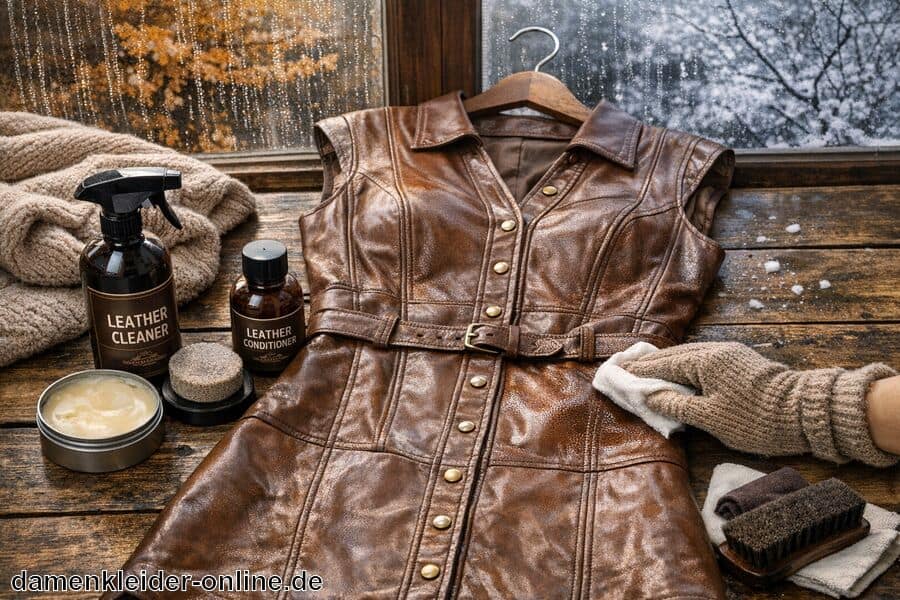 Pflege bei saisonalem Wetterwechsel - Lederkleid Braun