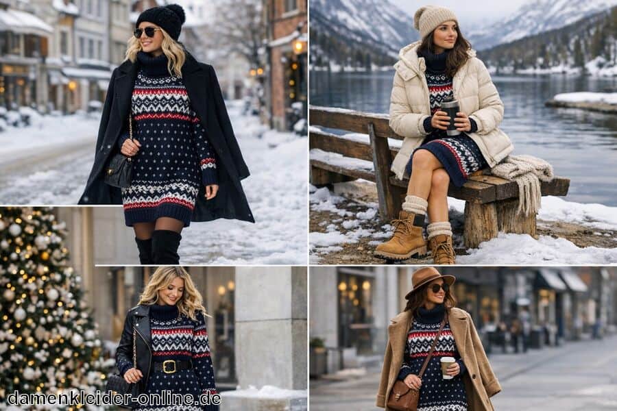 Modische Kombinationen und Trends - Norweger Pullover Kleid