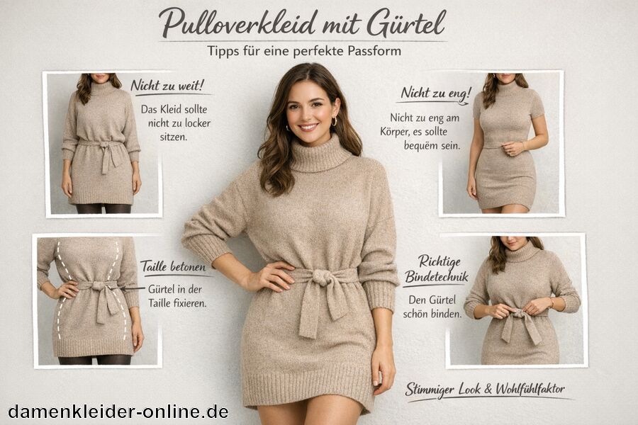 Tipps für eine perfekte Passform - Pulloverkleid mit Gürtel