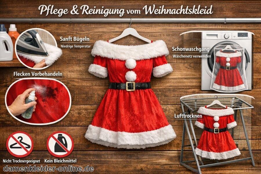 Pflege und Reinigung vom Weihnachtskleid - Weihnachtskleid kurz
