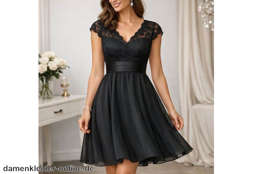 Pflegeleichte und langlebige Materialien - Cocktailkleid A Linie Knielang