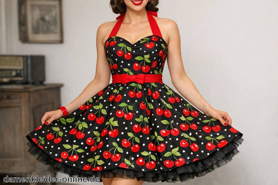 Ideal für Vintage- und Retro-Look - Rockabilly Kleid Neckholder