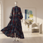 Kleid mit farbigem Karo