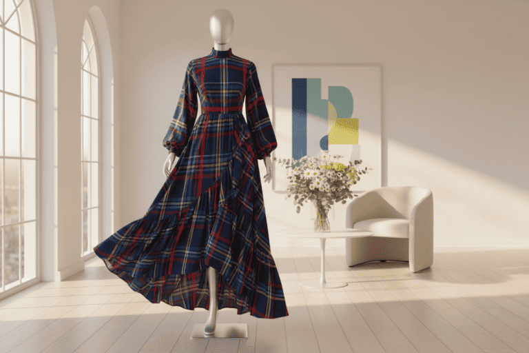 Kleid mit farbigem Karo