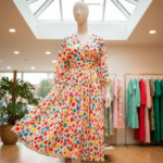 Kleid mit farbigen Punkten