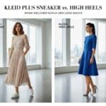 Kleid plus Sneaker vs. High Heels – wann welcher Schuh den Look macht