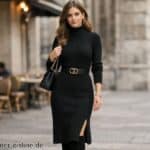 Schwarzes Strickkleid