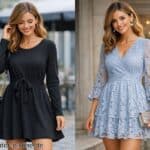Langarm Kleid kurz
