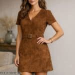 Wildleder Kleid Braun