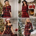 Weihnachtskleid Damen kariert