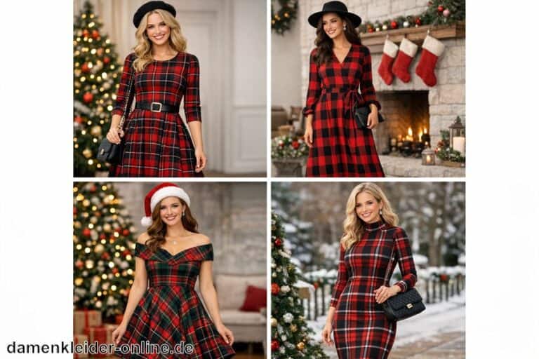 Weihnachtskleid Damen kariert