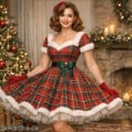 Weihnachtskleid Damen Vintage