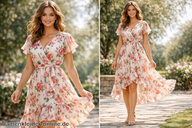 Chiffon Kleid Blumenmuster