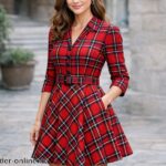 Kleid Schottenkaro Rot