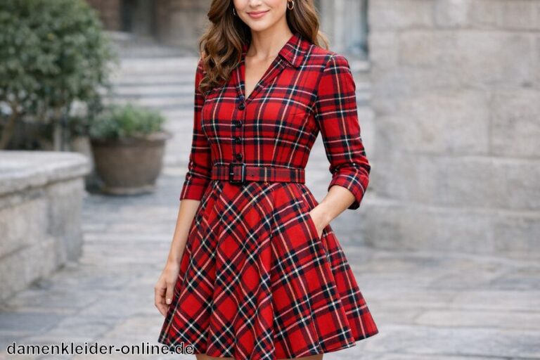 Kleid Schottenkaro Rot